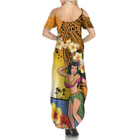Happy Lei Day Summer Maxi Dress Hula Girl Polynesian Flower Kakau Pattern LT03 - Polynesian Pride