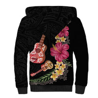 Ukulele mix Polynesian Flower Sherpa Hoodie Hawaiian Tribal Pattern LT03 - Polynesian Pride