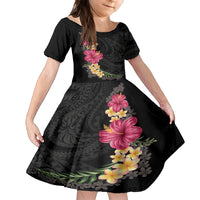 Hawaiian Plumeria and Hibiscus Family Matching Summer Maxi Dress and Hawaiian Shirt Colorful Style