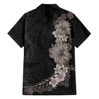 Hawaiian Plumeria and Hibiscus Hawaiian Shirt Grayscale Mode LT03 - Polynesian Pride