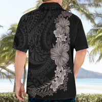 Hawaiian Plumeria and Hibiscus Hawaiian Shirt Grayscale Mode LT03 - Polynesian Pride
