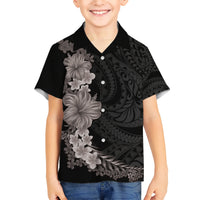 Hawaiian Plumeria and Hibiscus Hawaiian Shirt Grayscale Mode LT03 - Polynesian Pride