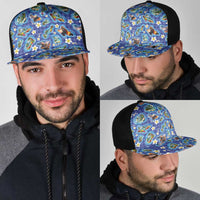 Hawaiian Island Shapes-Iconic Landscape Mesh Trucker Cap with Plumeria and Palaka Blue Color LT03 - Polynesian Pride