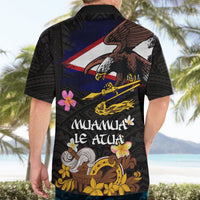 American Samoa Fue and Kava Bowl Hawaiian Shirt Plumeria and Polynesian Pattern LT03 - Polynesian Pride