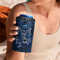 New Zealand Matariki 4 in 1 Can Cooler Tumbler Maori Pattern and Kiwi Bird Haka Dance Sky Night