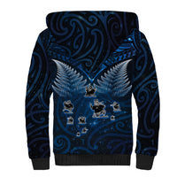 New Zealand Matariki Sherpa Hoodie Maori Pattern and Kiwi Bird Haka Dance Sky Night LT03 - Polynesian Pride