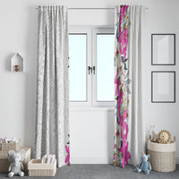 Hawaii Tropical Leaves and Flowers Window Curtain Tribal Polynesian Pattern White Style