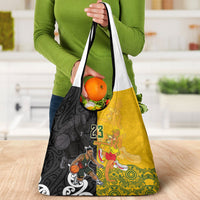 Aotearoa New Zealand And Australia Basketball Custom Grocery Bag Maori Tribal Tattoo And Aboriginal Dot Art Heritage