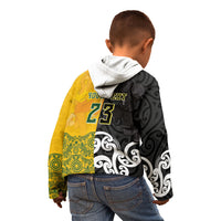 Aotearoa New Zealand And Australia Basketball Custom Kid Hoodie Maori Tribal Tattoo And Aboriginal Dot Art Heritage