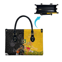 Aotearoa New Zealand And Australia Basketball Custom Leather Bag Maori Tribal Tattoo And Aboriginal Dot Art Heritage