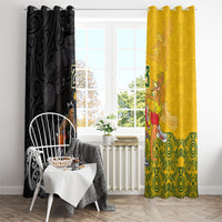 Aotearoa New Zealand And Australia Basketball Custom Window Curtain Maori Tribal Tattoo And Aboriginal Dot Art Heritage