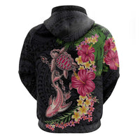 Hawaiian Tropical Plants Turtle and Shark Hoodie Polynesian Art Tattoo LT03 - Polynesian Pride