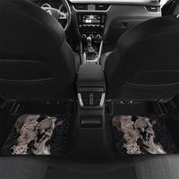 Hawaiian Tropical Plants Turtle and Shark Car Mats Polynesian Art Tattoo Grayscale Color
