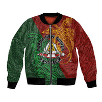 Papua New Guinea East Sepik Province Bomber Jacket Tribal Crocodile Birds of Paradise Melanesian Tattoo