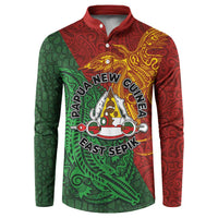 Papua New Guinea East Sepik Province Button Sweatshirt Tribal Crocodile Birds of Paradise Melanesian Tattoo