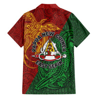 Papua New Guinea East Sepik Province Family Matching Long Sleeve Bodycon Dress and Hawaiian Shirt Tribal Crocodile Birds of Paradise Melanesian Tattoo