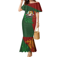 Papua New Guinea East Sepik Province Family Matching Mermaid Dress and Hawaiian Shirt Tribal Crocodile Birds of Paradise Melanesian Tattoo