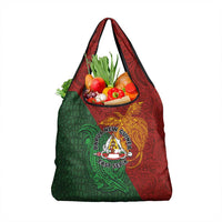 Papua New Guinea East Sepik Province Grocery Bag Tribal Crocodile Birds of Paradise Melanesian Tattoo