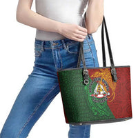 Papua New Guinea East Sepik Province Leather Tote Bag Tribal Crocodile Birds of Paradise Melanesian Tattoo