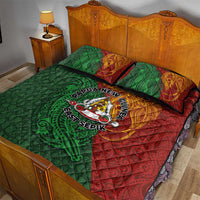 Papua New Guinea East Sepik Province Quilt Bed Set Tribal Crocodile Birds of Paradise Melanesian Tattoo