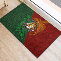 Papua New Guinea East Sepik Province Rubber Doormat Tribal Crocodile Birds of Paradise Melanesian Tattoo