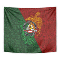 Papua New Guinea East Sepik Province Tapestry Tribal Crocodile Birds of Paradise Melanesian Tattoo