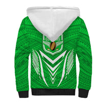 Kimbe Cutters Rugby Sherpa Hoodie Papua New Guinea Polynesian Tattoo Green Version LT03 - Polynesian Pride
