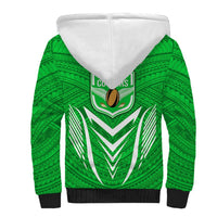 Kimbe Cutters Rugby Sherpa Hoodie Papua New Guinea Polynesian Tattoo Green Version LT03 - Polynesian Pride