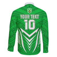 Custom Kimbe Cutters Rugby Family Matching Puletasi Dress and Hawaiian Shirt Papua New Guinea Polynesian Tattoo Green Version LT03 - Polynesian Pride