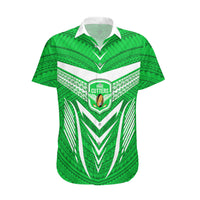 Custom Kimbe Cutters Rugby Hawaiian Shirt Papua New Guinea Polynesian Tattoo Green Version LT03 Green - Polynesian Pride
