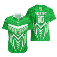 Custom Kimbe Cutters Rugby Hawaiian Shirt Papua New Guinea Polynesian Tattoo Green Version LT03 - Polynesian Pride