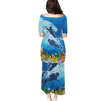 Polynesian Scuba Diving Family Matching Puletasi and Hawaiian Shirt Beauty Corals with Underwater and Polynesian Pattern