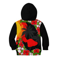 Hawaii Maui Island Kid Hoodie Maui Map With Tropical Forest Sunset Vibe LT03 - Polynesian Pride