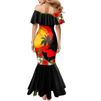 Hawaii Maui Island Mermaid Dress Maui Map With Tropical Forest Sunset Vibe LT03 - Polynesian Pride