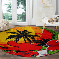Hawaii Maui Island Round Carpet Maui Map With Tropical Forest Sunset Vibe LT03 - Polynesian Pride