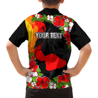 Custom Hawaii Maui Island Family Matching Off Shoulder Short Dress and Hawaiian Shirt Maui Map With Tropical Forest Sunset Vibe LT03 - Polynesian Pride