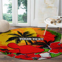 Custom Hawaii Maui Island Round Carpet Maui Map With Tropical Forest Sunset Vibe LT03 - Polynesian Pride