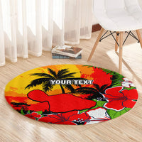 Custom Hawaii Maui Island Round Carpet Maui Map With Tropical Forest Sunset Vibe LT03 - Polynesian Pride