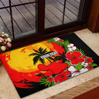 Custom Hawaii Maui Island Rubber Doormat Maui Map With Tropical Forest Sunset Vibe LT03 - Polynesian Pride