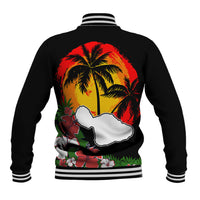 Hawaii Maui Island Baseball Jacket Maui Map With Tropical Forest Vintage Style LT03 - Polynesian Pride