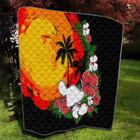 Hawaii Maui Island Quilt Maui Map With Tropical Forest Vintage Style LT03 - Polynesian Pride