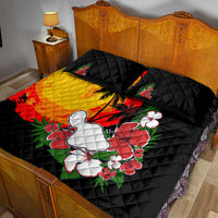 Hawaii Maui Island Quilt Bed Set Maui Map With Tropical Forest Vintage Style LT03 - Polynesian Pride