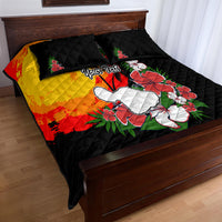 Custom Hawaii Maui Island Quilt Bed Set Maui Map With Tropical Forest Vintage Style LT03 - Polynesian Pride