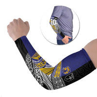 Custom Rugby Niue and Aotearoa Arm Sleeves Hiapo with Maori Moko Tribal Heritage Tattoos - Polynesian Pride