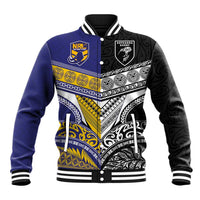 Custom Rugby Niue and Aotearoa Baseball Jacket Hiapo with Maori Moko Tribal Heritage Tattoos - Polynesian Pride