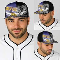 Niue and Aotearoa Rugby Baseball Net Cap Hiapo with Maori Moko Tribal Heritage Tattoos - Polynesian Pride