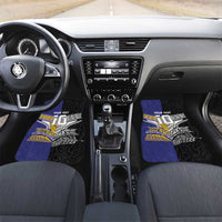 Custom Rugby Niue and Aotearoa Car Mats Hiapo with Maori Moko Tribal Heritage Tattoos - Polynesian Pride