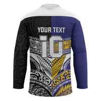 Custom Rugby Niue and Aotearoa Hockey Jersey Hiapo with Maori Moko Tribal Heritage Tattoos - Polynesian Pride
