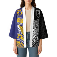 Custom Rugby Niue and Aotearoa Kimono Hiapo with Maori Moko Tribal Heritage Tattoos - Polynesian Pride