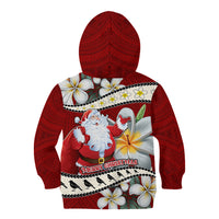 Tahiti Christmas Kid Hoodie Tiare Flowers and Pomarea Nigra with Polynesian Pattern LT03 - Polynesian Pride